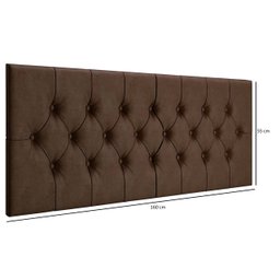Cabeceira Cama Casal Queen Box Estofada 1,60 Capitonê Suspensa - Marrom Suede - 6