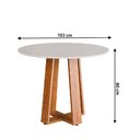 Ver imagem 3 de Conjunto Sala de Jantar Mesa Athenas Redonda 4 Cadeiras Trieste Madeirado/bege Dobuê