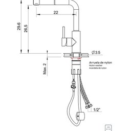 Misturador Monocomando Tramontina Monde Plus em Aço Inox e Acabamento Scoth Brite com Extensor Tramo - 2
