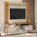 Ver imagem 2 de Painel Tv 55 Pol Lana e Rack 180cm Agata Nature/off Flex L06 - Mpozenato