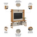 Ver imagem 3 de Painel Tv 55 Pol Lana e Rack 180cm Agata Nature/off Flex L06 - Mpozenato
