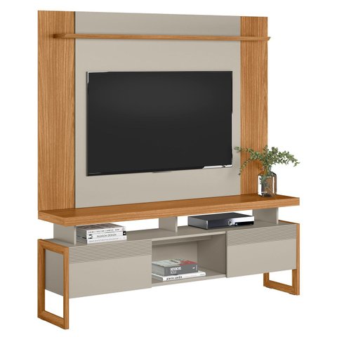 Painel Tv 55 Pol Lana e Rack 180cm Agata Nature/off Flex L06 - Mpozenato