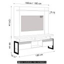 Ver imagem 4 de Painel Tv 55 Pol Lana e Rack 180cm Agata Nature/off Flex L06 - Mpozenato