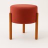 Kit Puff Apolo Pes de Madeira Terracota/cobre Veludo - 3