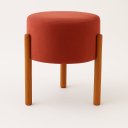 Ver imagem 3 de Kit Puff Apolo Pes de Madeira Terracota/cobre Veludo