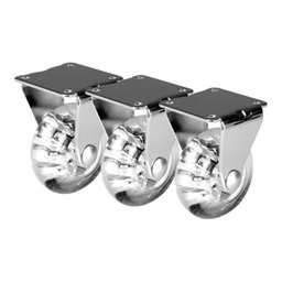 Rodízio Fixo Sofá Retratil Anti Risco Roda 50mm 2 Peças+Paraf - 2