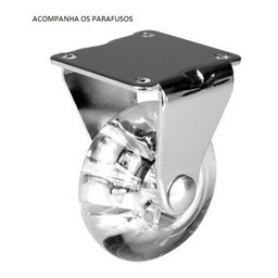 Rodízio Fixo Sofá Retratil Anti Risco Roda 50mm 2 Peças+Paraf - 1