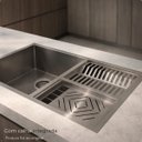 Ver imagem 3 de Cuba Calha Gourmet Pia Aço Inox 304 Cozinha Profissional 70x40cm Cozix