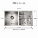 Ver imagem 2 de Cuba Calha Gourmet Pia Aço Inox 304 Cozinha Profissional 70x40cm Cozix