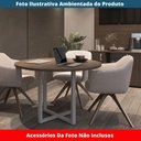 Ver imagem 2 de Mesa de Reunião Redonda P25 Pandin 110 Cm (largura) Tampo Mdp Walnut Pé Aço Tubular Cinza