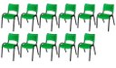 Ver imagem 2 de Cadeira Iso Base Preto Escola, Escritório Verde Kit 11 Un