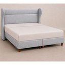 Ver imagem 1 de Cama Box com Cabeceira Queen Elegante Linho Cinza Claro - Sallar Home