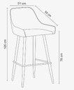 Ver imagem 3 de Banqueta Porto Rico Marrom Base Aço Preta 105cm - 49960