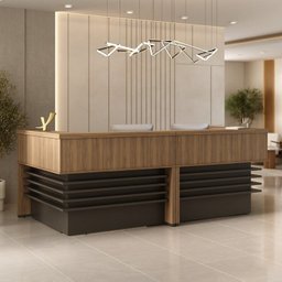 Balcão para Atendimento Recepção em L 295,4cm X 147,7cm - 1