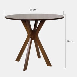 Mesa de Jantar Redonda Roma 90 Cm Cor Castanho - 2