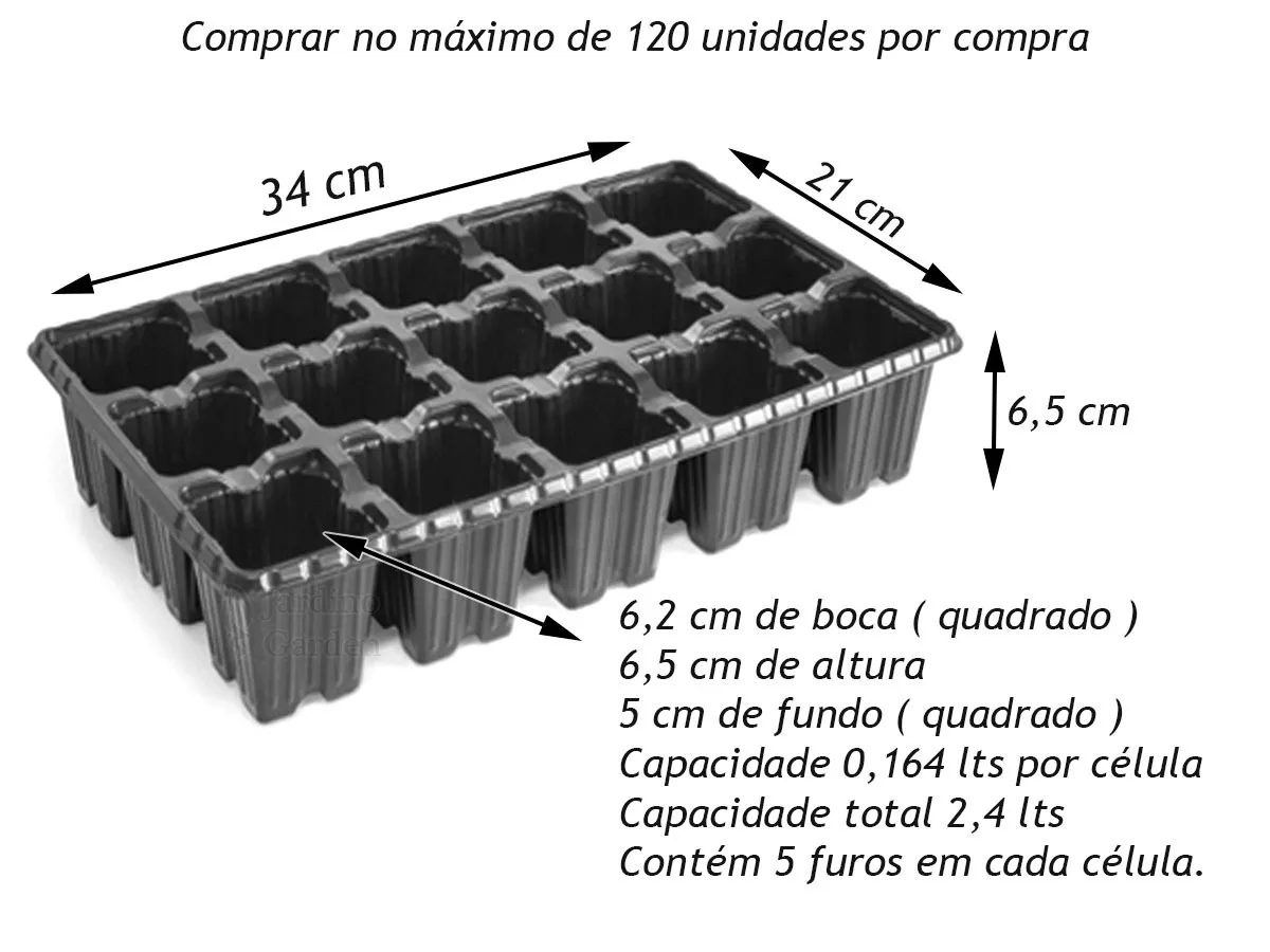 Kit Bandeja Para Cultivo 15 Células Alta Com 10 Un. - 2