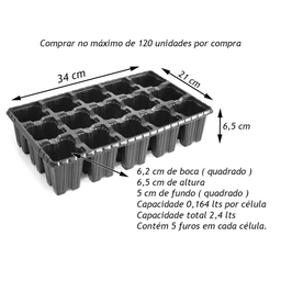 Kit Bandeja Para Cultivo 15 Células Alta Com 10 Un. - 2