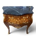 Ver imagem 5 de Cômoda Clássica Marchetada com 2 Gavetas e Tampo em Mármore 77x85x46cm