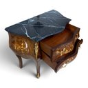 Ver imagem 4 de Cômoda Clássica Marchetada com 2 Gavetas e Tampo em Mármore 77x85x46cm