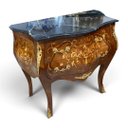 Ver imagem 3 de Cômoda Clássica Marchetada com 2 Gavetas e Tampo em Mármore 77x85x46cm