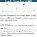 Ver imagem 5 de Cama de Casal Mh-6016 Herval Estofado Casal Colchão 138 Cm Madeira Maciça Off White Detalhe Marrom