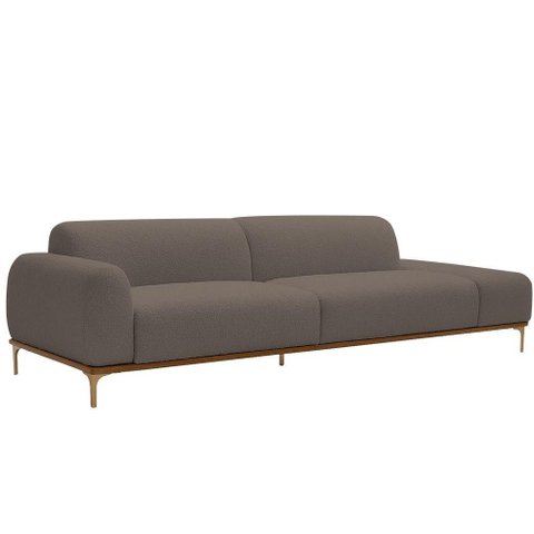 Sofá Unne 3 Lugares 210cm Marrom Nexta Casa
