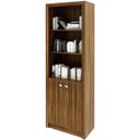 Ver imagem 1 de Estante Armário Alta Livreiro Multiuso Office 2 Portas Nogal