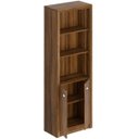Ver imagem 2 de Estante Armário Alta Livreiro Multiuso Office 2 Portas Nogal