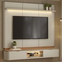 Ver imagem 1 de Painel Tv 70 Pol 180cm Bancada Suspensa Lexie Canela/off L06 - Mpozenato