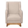 Poltrona de Amamentação e Descanso Áquilla com Base Balanço e Puff Linho Bege - Desk Design - 3