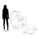 Ver imagem 4 de Poltrona de Amamentação e Descanso Áquilla com Base Balanço e Puff Linho Bege - Desk Design