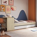Ver imagem 4 de Cama Solteiro Infantil com Auxiliar 188x78cm Escrivaninha Infix Carvalho/branco C06 - Mpozenato