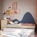 Ver imagem 5 de Cama Solteiro Infantil com Auxiliar 188x78cm Escrivaninha Infix Carvalho/branco C06 - Mpozenato