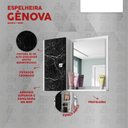 Ver imagem 3 de Armário Espelheira para Banheiro com Porta Marmorizada Genova - Branco com Nero