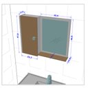Ver imagem 4 de Armário Espelheira para Banheiro com Porta Marmorizada Genova - Branco com Nero