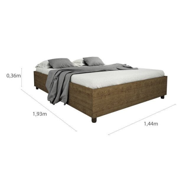 Base para Cama Casal e 2 Mesa de Cabeceiras 2 Gavetas Virginia Espresso Móveis - 3