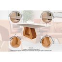 Ver imagem 6 de Conjunto: Mesa Sala Jantar Ágata Tampo Madeirado C/ Vidro 130x80 Cm e 4 Cadeiras Nicole Savana-