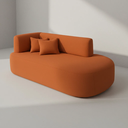 Ver imagem 5 de Sofá Orgânico Divã Estofado Sala Recepção Seed 210 Cm Zahav:bouclê Braça Lado Direito/terracota