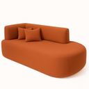 Ver imagem 6 de Sofá Orgânico Divã Estofado Sala Recepção Seed 210 Cm Zahav:bouclê Braça Lado Direito/terracota