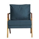 Ver imagem 2 de Kit 4 Poltronas Cadeira Mona Luxo Recepção - Suede Azul Marinho