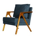 Ver imagem 3 de Kit 4 Poltronas Cadeira Mona Luxo Recepção - Suede Azul Marinho