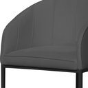 Ver imagem 4 de Poltrona Banqueta Decorativa Luxo Mia Suede Base Metal Preta - Estopar Poltrona Mia Suede Cinza