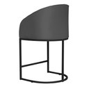 Ver imagem 3 de Poltrona Banqueta Decorativa Luxo Mia Suede Base Metal Preta - Estopar Poltrona Mia Suede Cinza