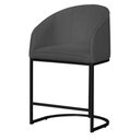 Ver imagem 1 de Poltrona Banqueta Decorativa Luxo Mia Suede Base Metal Preta - Estopar Poltrona Mia Suede Cinza