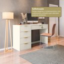 Ver mais imagens de Mesa Escrivaninha com e Porta Objetos Vita 5 Gavetas 136cm Yescasa Off White Branco
