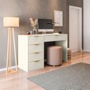 Ver imagem 6 de Mesa Escrivaninha com e Porta Objetos Vita 5 Gavetas 136cm Yescasa Off White Branco