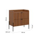 Ver imagem 3 de Mesa de Cabeceira Linha Venus Puxadores em Aço Carbono 60cm