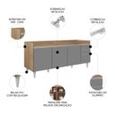 Ver imagem 3 de Balcão Gabinete para Pia 180cm sem Tampo Dallas Castanho/cinza - Lumil Lumil Móveis