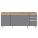 Ver imagem 6 de Balcão Gabinete para Pia 180cm sem Tampo Dallas Castanho/cinza - Lumil Lumil Móveis