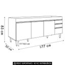 Ver imagem 4 de Balcão Gabinete para Pia 180cm sem Tampo Dallas Castanho/cinza - Lumil Lumil Móveis